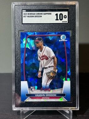 2023 Bowman Chrome Sapphire Vaughn Grissom RC Baseball Card - SGC 10